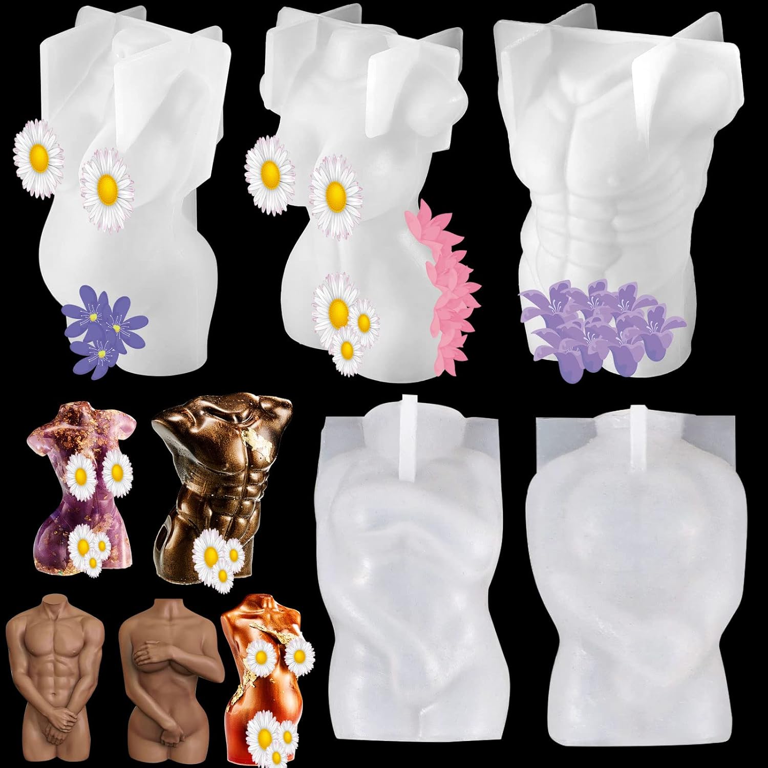 Buy 5 Pieces Candle Mold Goddess Mold Woman Mold Female Candle Mold for