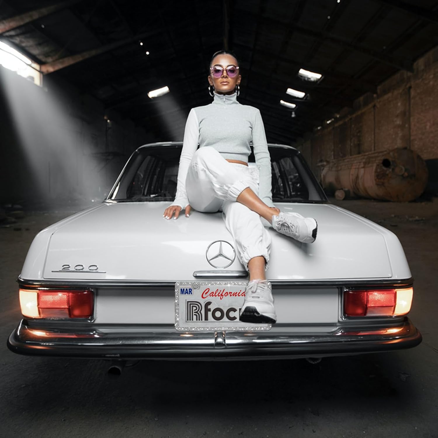 Bling License Plate Frames for Women Sparkly Rhinestone License Plate Frame Diamond Car License Plate Cover Glitter Bedazzled License Plate Holder 2 Pack with Bling Cup Coasters - Image 6