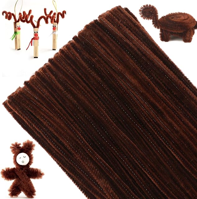 G2PLUS Pipe Cleaners Bendy - 100 PCS Chenille Stem for Arts and Crafts - 6mm * 30cm Furry Wire Twist Tie in Assorted Colours