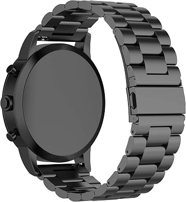Metal Band Compatible with Garmin Venu 2S/ Venu 2 Bands for Men Women Replacement Stainless Steel Bracelet Wrist Bands Strap for Venu 2S Smartwatch Accessory (Black, 45MM)