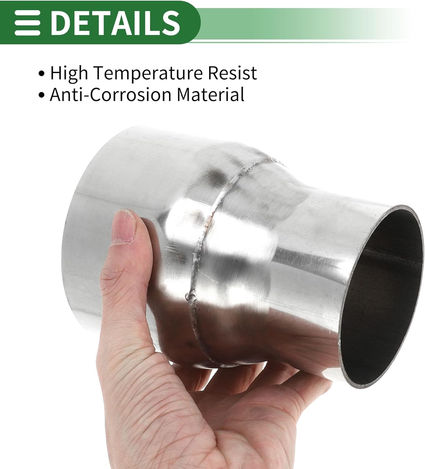 Motoforti 3'' OD to 4'' OD Mandrel Exhaust Pipe Adapter Concentric Reducer Car Exhaust Pipe Tubing Piping Adapter 5" Length 201 Stainless Steel Silver Tone