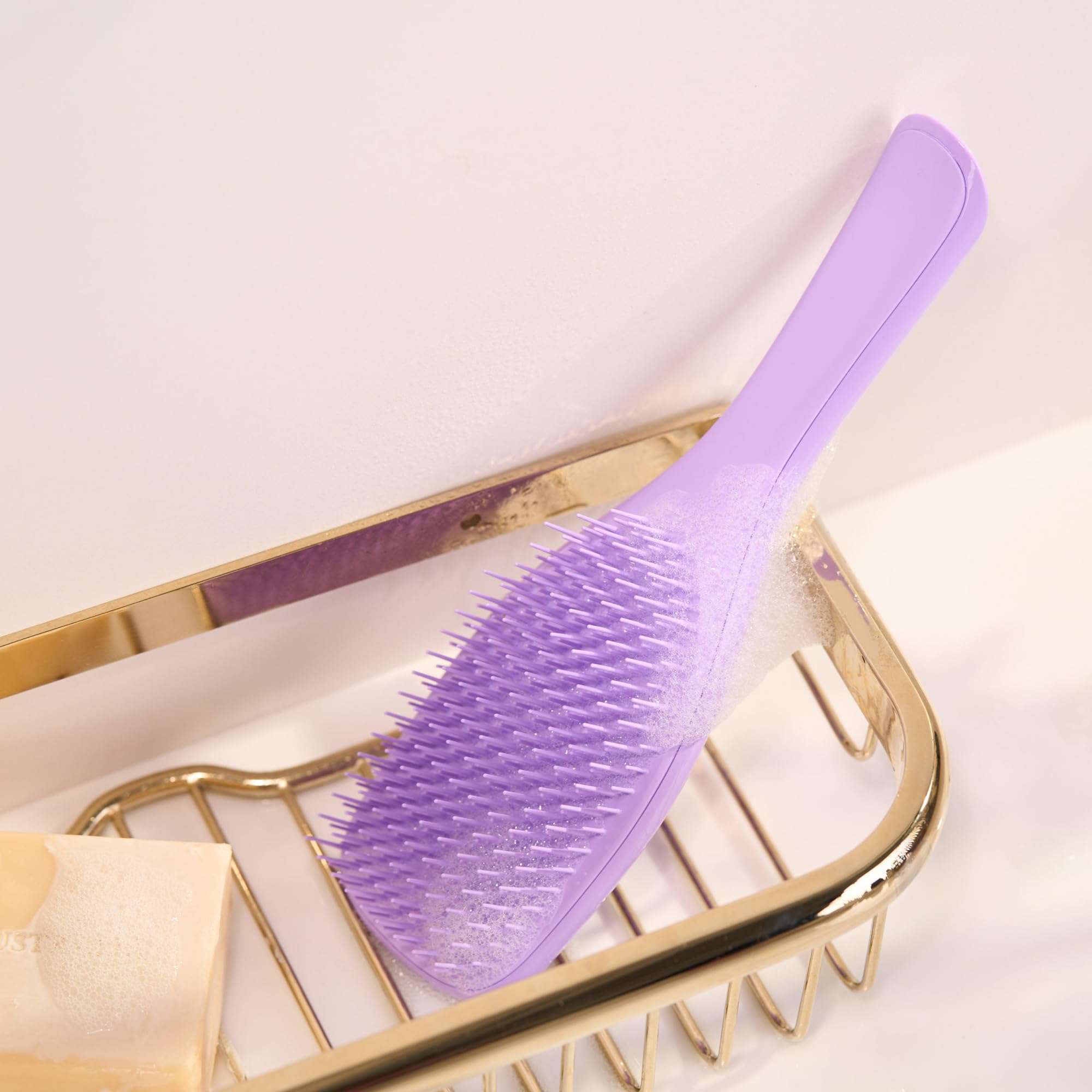 Tangle Teezer Naturally Curly Ultimate Detangler Hairbrush - Cepillo Desenredante para Cabello Rizado 3C-4C - Púas de Doble Altura para Definir Rizos y Reducir el Encrespamiento - Violeta Pasión