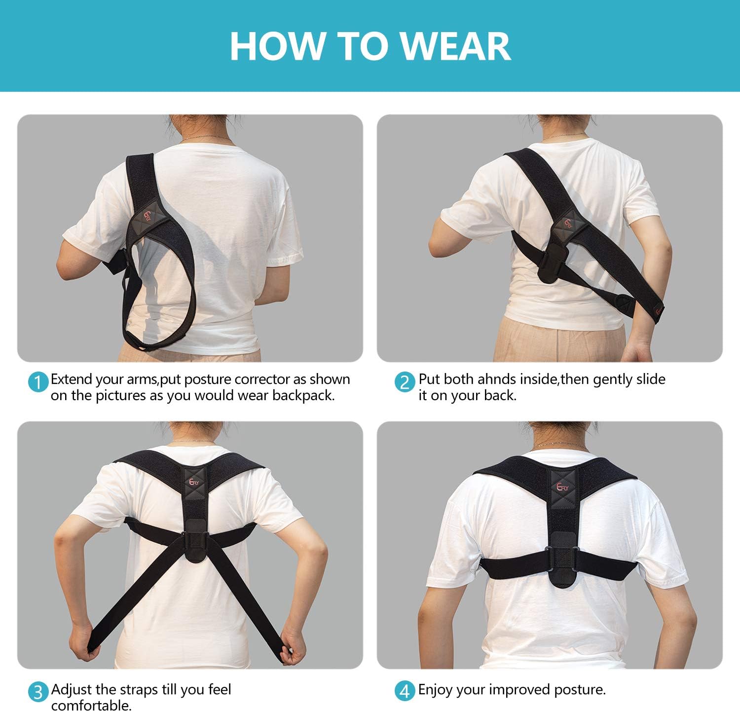(2021New) Posture Corrector for Women Men - Posture Brace Adjustable Back Straightener, Comfortable Upper Clavicle Support Device for Thoracic Kyphosis and Back Pain Relief (New (26-48))