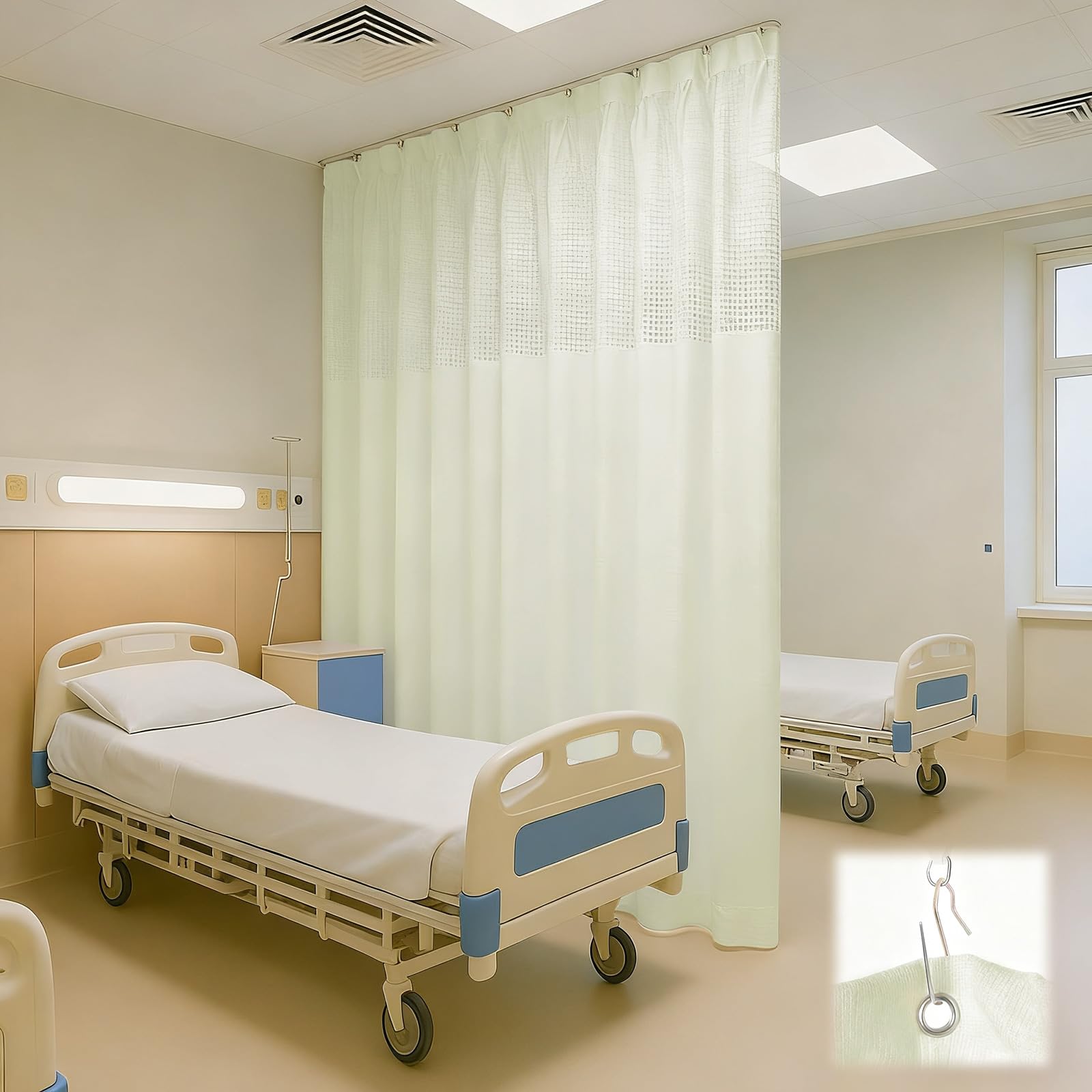 60"W X 96"L /5 X 8FT Hospital Curtains with Grommet Top