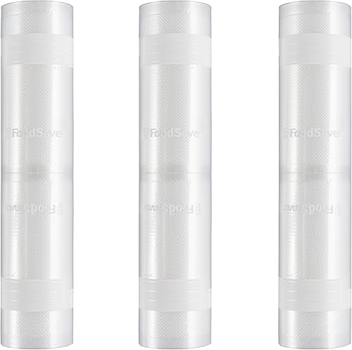 FoodSaver Bolsas selladoras al vacío de ajuste personalizado, almacenamiento hermético de alimentos y rollos Sous Vide, sin BPA, 11 x 16 pies