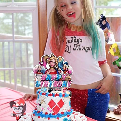 Miniatura 7 de Suministros de fiesta de cumpleaños de Quinn of Harley, incluyendo decoración de pasteles, adornos para cupcakes, pancarta, globos de látex, es muy