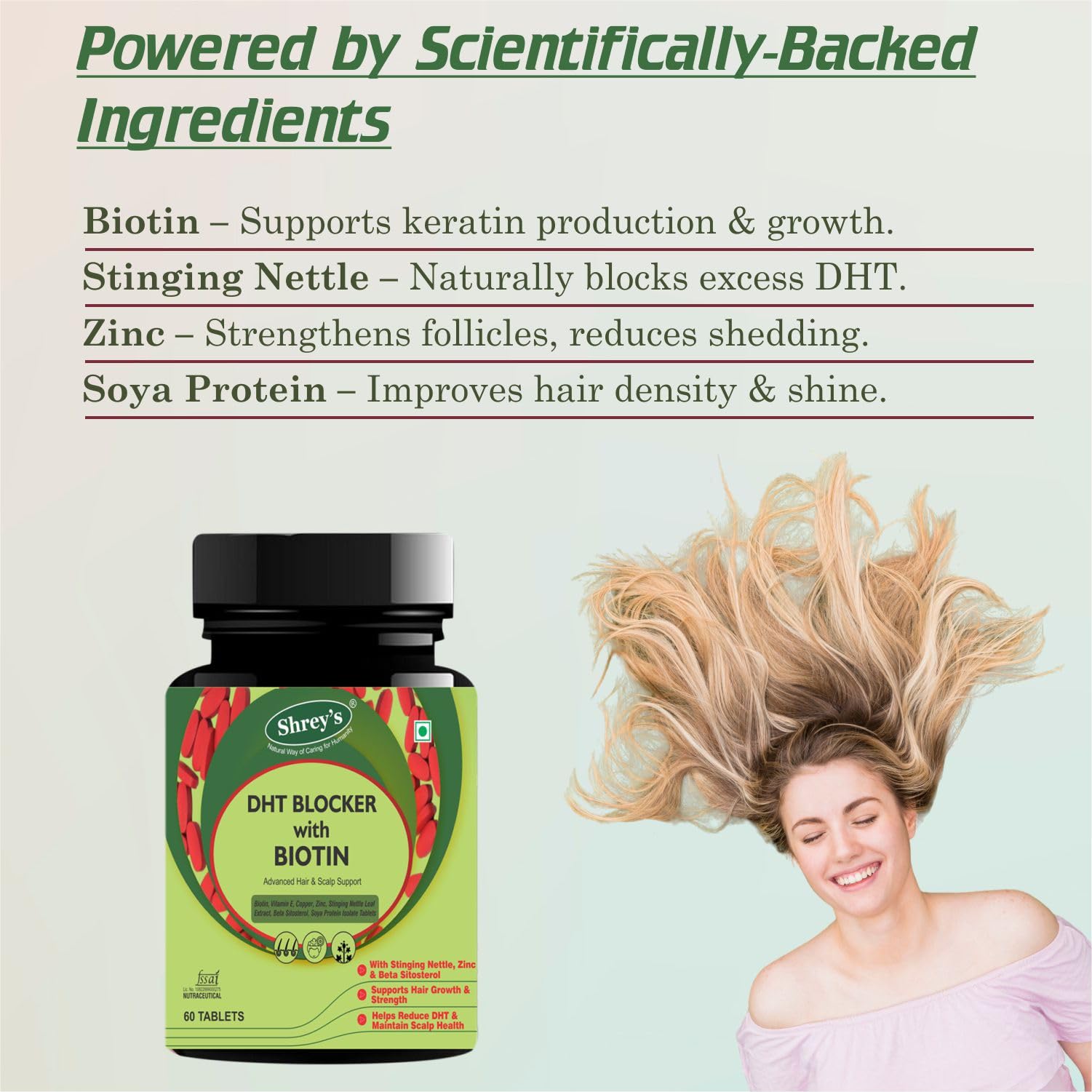 glutathione deficiency hair loss Shrey's L-Glutathione + DHT Blocker with Biotin | Skin Brightening, Detox &  Hair Fall Control | with Zinc, ALA, Nettle & Vitamin C