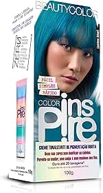 Color Inspire Turquesa Anima Blue Creme Tonalizante Pigmentação Direta – Cores Vibrantes e Hidratação Intensa - Até 20 Lavagens – Fórmula Liberada