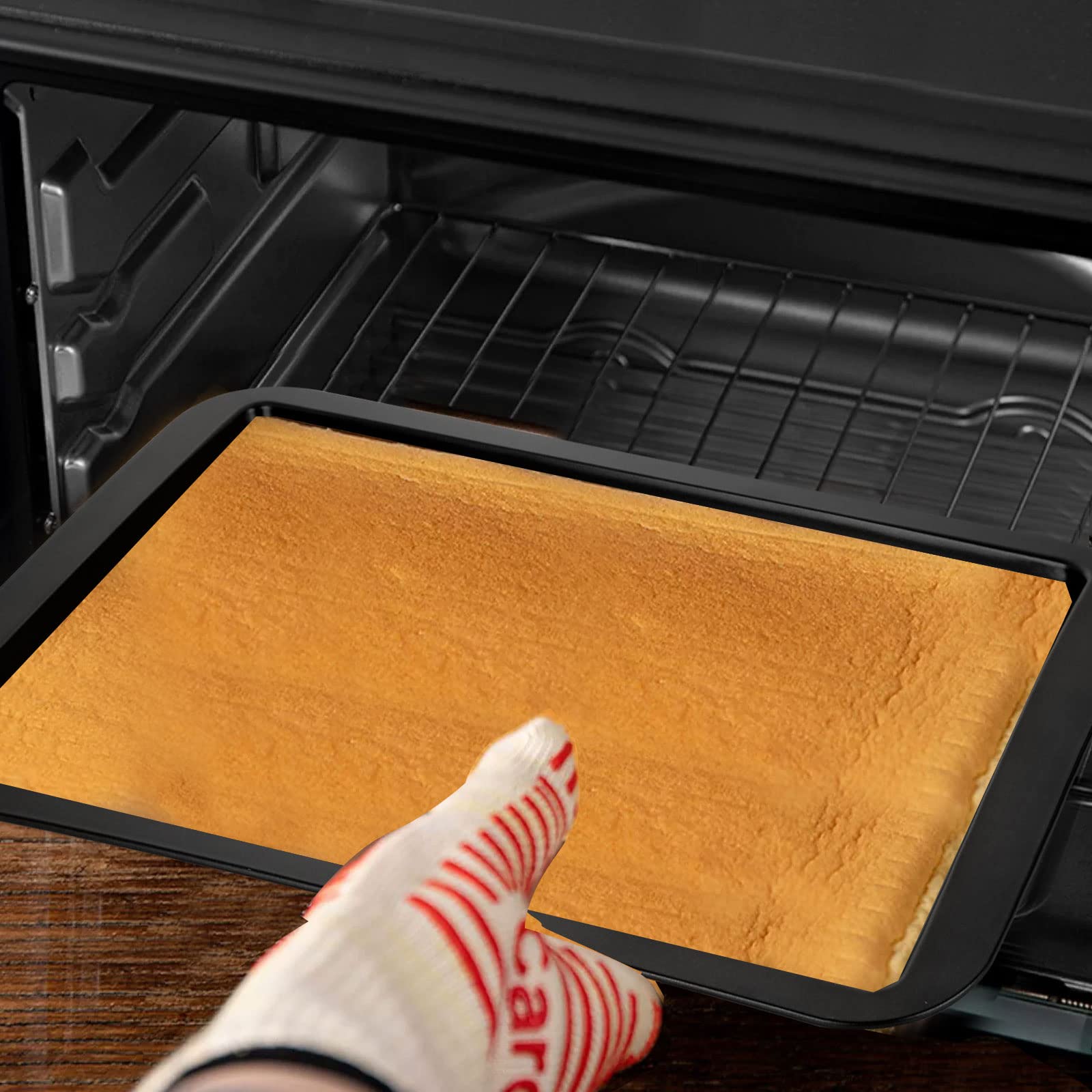 ASelected Backblech Baking Tray Ofenblech 43 x 29 x 1,8 cm Premium-Qualität Antihaftbeschichtet Teflon-Beschichtung Leicht zu Reinigen Geeignet für Kekse Kuchen usw