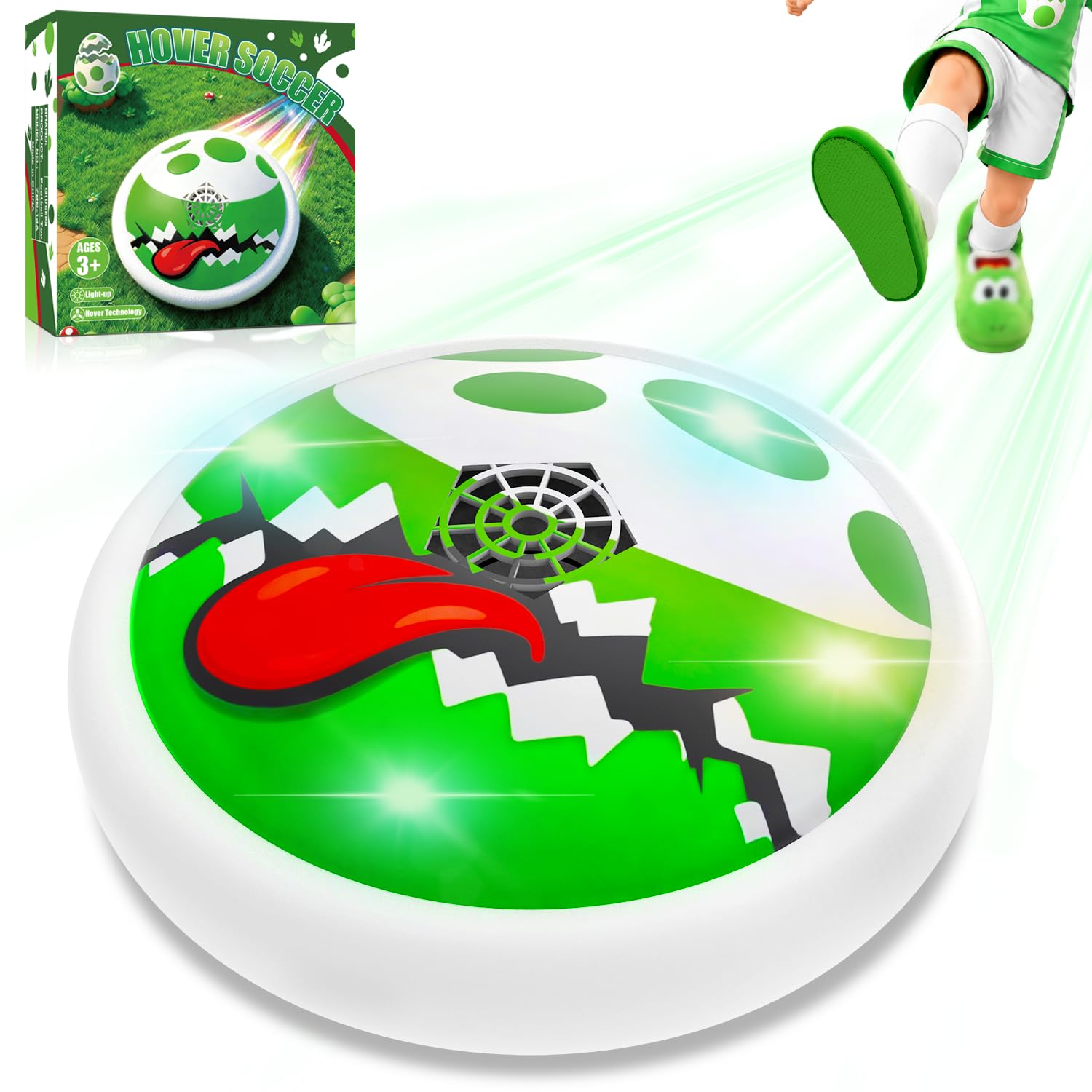 Yosi Hover Fußball für Kinder, Super Bro Spielzeug, Air Power Football Spielzeug mit LED, Indoor Fussball Spiel für Jungen Mädchen 3-12 Jahre, Kinder Geschenke 3-10 Jahre