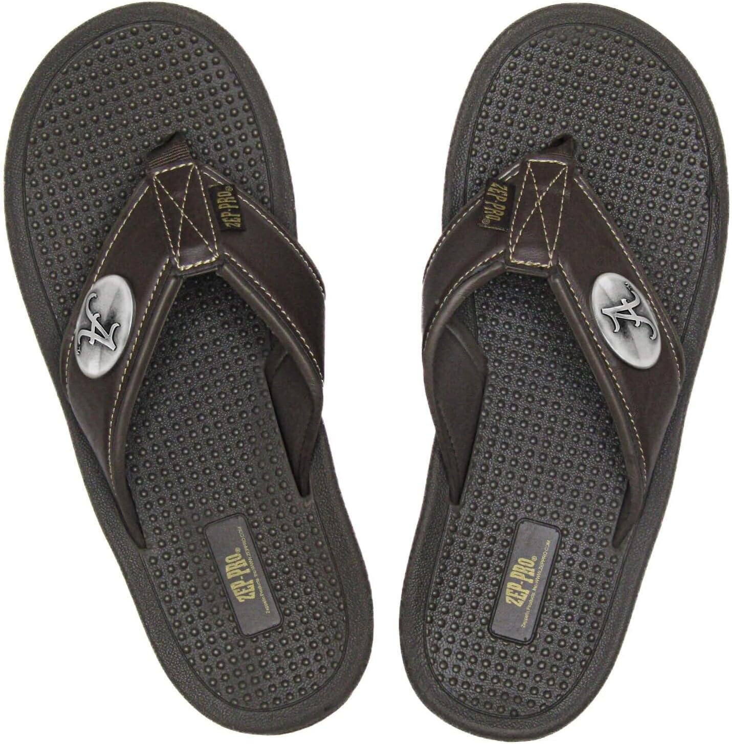 ZEP-PRO NCAA Men's Collegiate Brown Flip Flop Sandal - Image 4