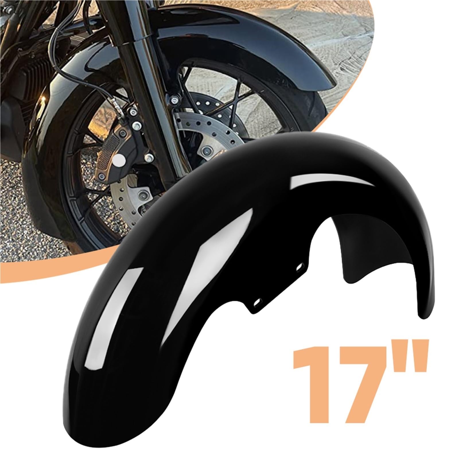Błotniki motocyklowe, błotniki 17" Plastikowy błotnik przedni motocyklowy pasujący do Harley Touring Electra Street Glide Road King Ultra Baggers Błotnik motocyklowy Błotnik zmodyfikowana