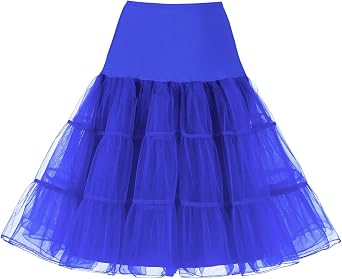 Women's Vintage 50s Rockabilly Petticoat Tutu Skirt 26" Length Crinoline Underskirt - Multi -