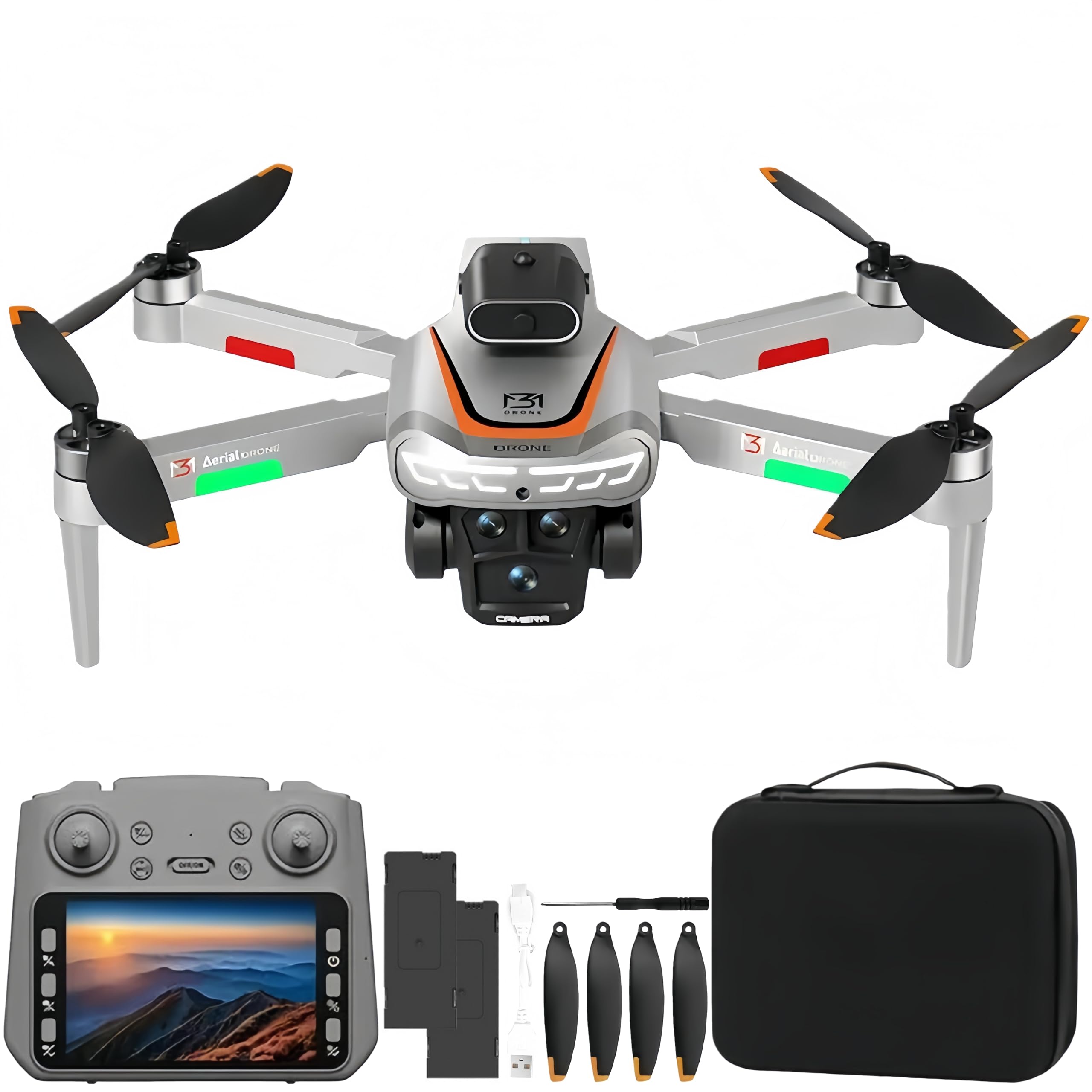 Drone con Telecamera 1080P HD-Droni Professionale per Bambini e Principianti, Droni con 4,3 Pollici Schermo LCD Professionisti, Con Video WiFi Live Quadcopter RC con 2 Batterie
