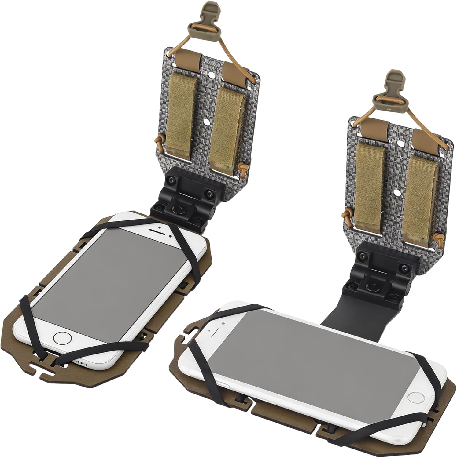 90° Rotating Vest Phone Chest Mount – Universal Holder for Large Screens (4.7"–7.8"), Foldable Adjustable Navigation Board with MOLLE Attachment