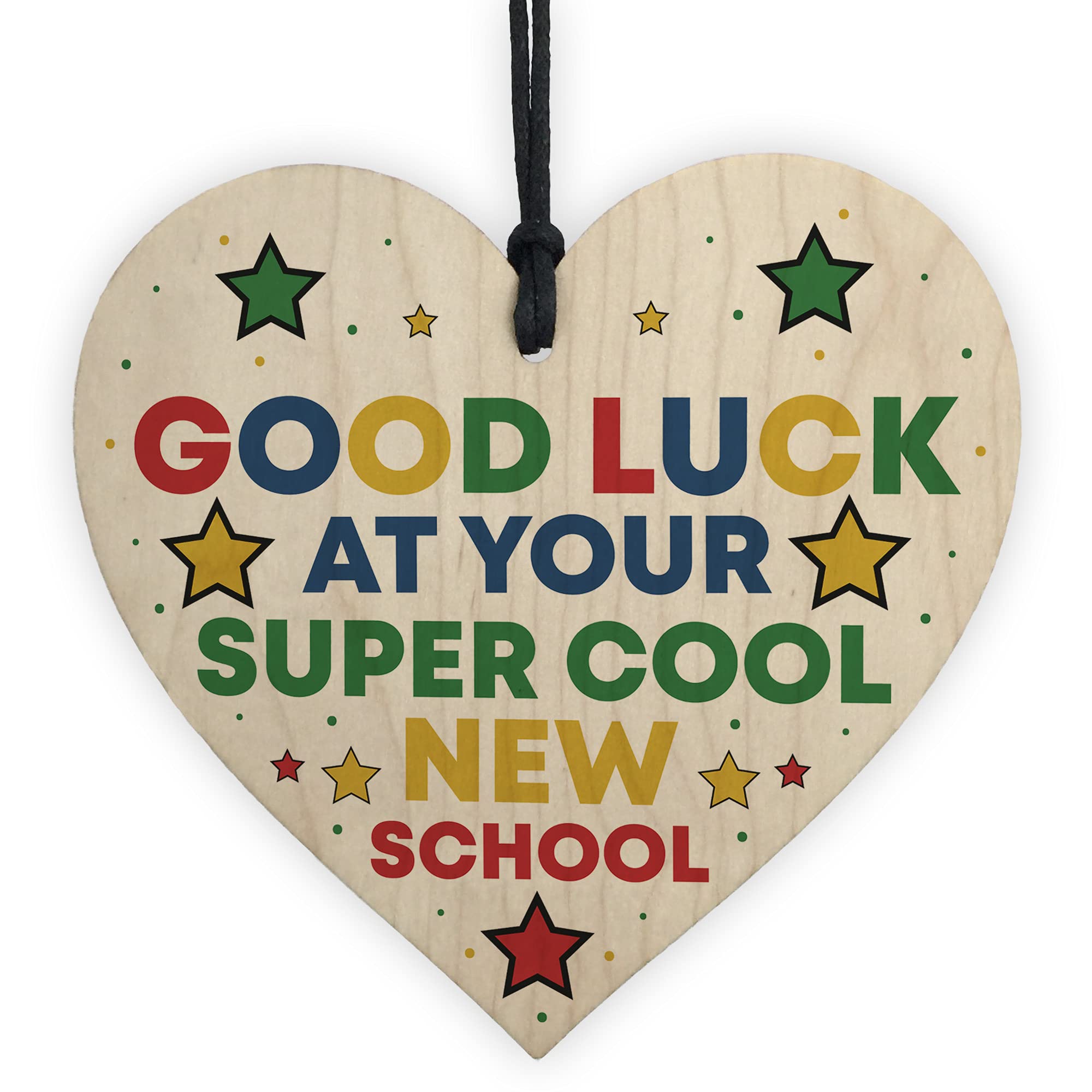 Red Ocean Wood 1St First Day At School Heart Starting School Good Luck Quote Daughter Son Gift