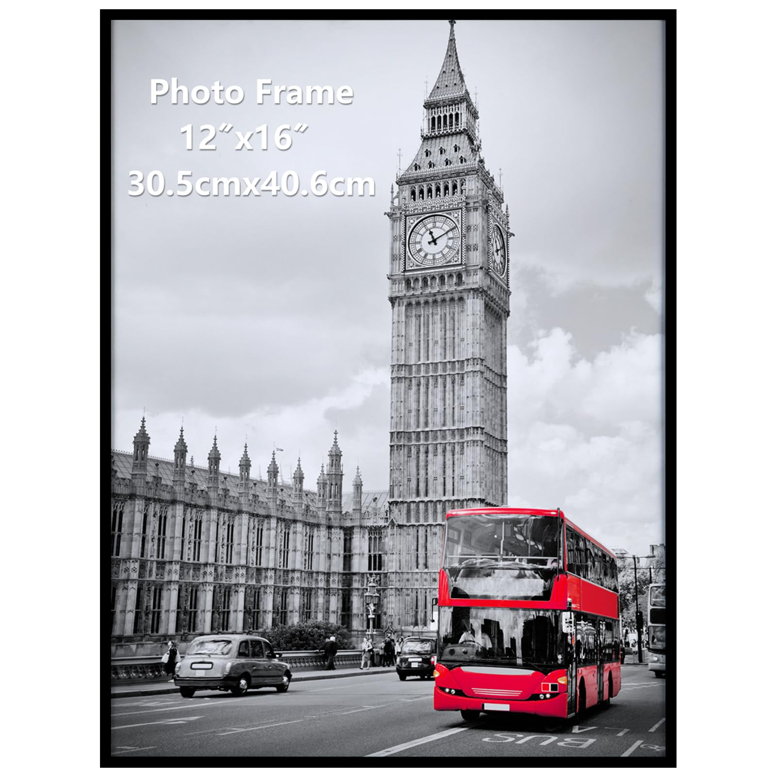 Giftgarden Marco 30x40cm, Marcos de Fotos Negro de PVC, Perfecto para Enmarcar Paisajes, Retratos, Obras de Arte y Fotografías, Ideal Opción para Espacios de Arte, Oficinas y Hogares