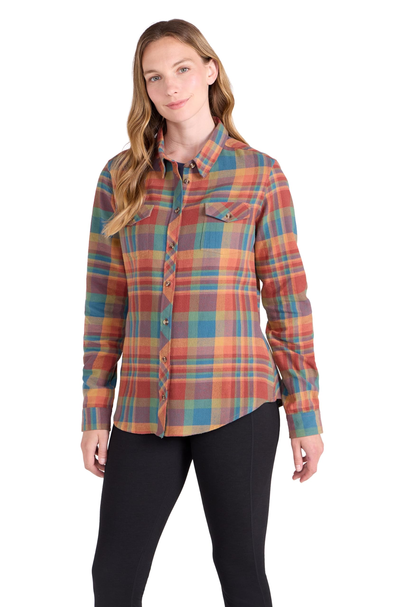 Mountain Warehouse Willow Brushed Flannel Womens Shirt Burnt Orange 8
