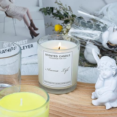 Miniatura 4 de Creahaus Paquete de 16 tarros de vela gruesos de 10 onzas con tapas de bambú para hacer velas, recipientes de vidrio vacío transparente a granel y