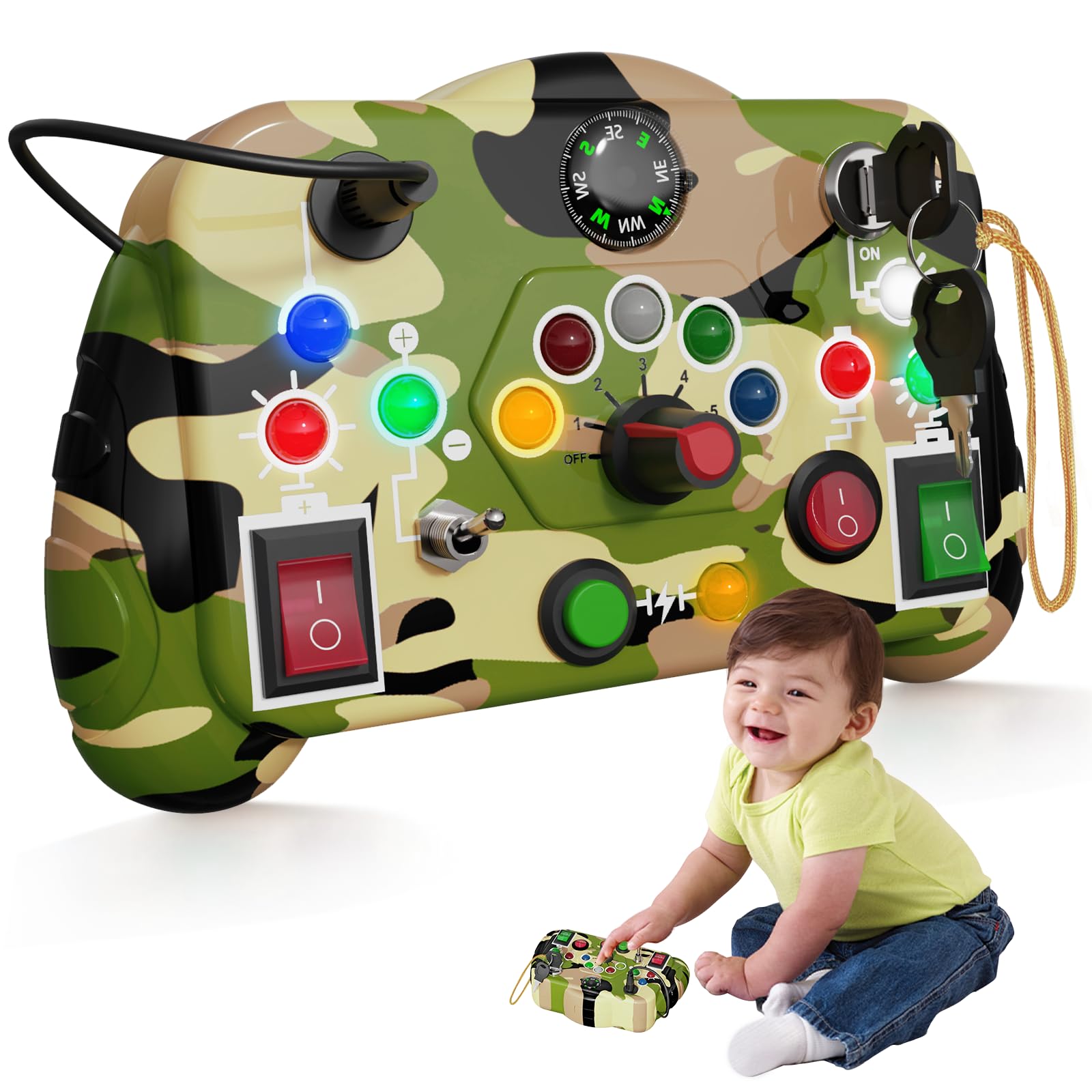 PLANCHE SENSORIELLE LED Montessori, Jouet Sensoriel Avec Interrupteurs