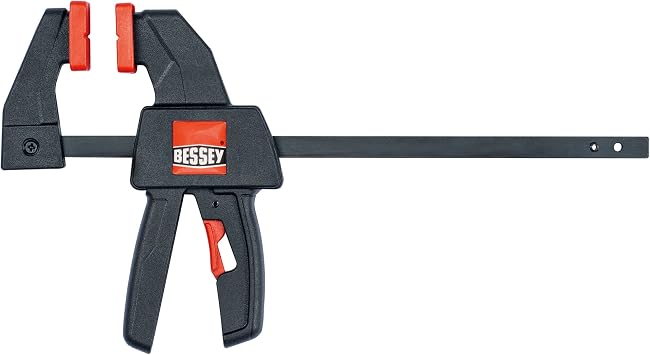 BESSEY EHK series Micro 4 1/2 Trigger Style Clamp, Fast Acting One Hand Woodworking Clamps for Wood working, Carpentry, Home Improvement, DIY, Construction Projects