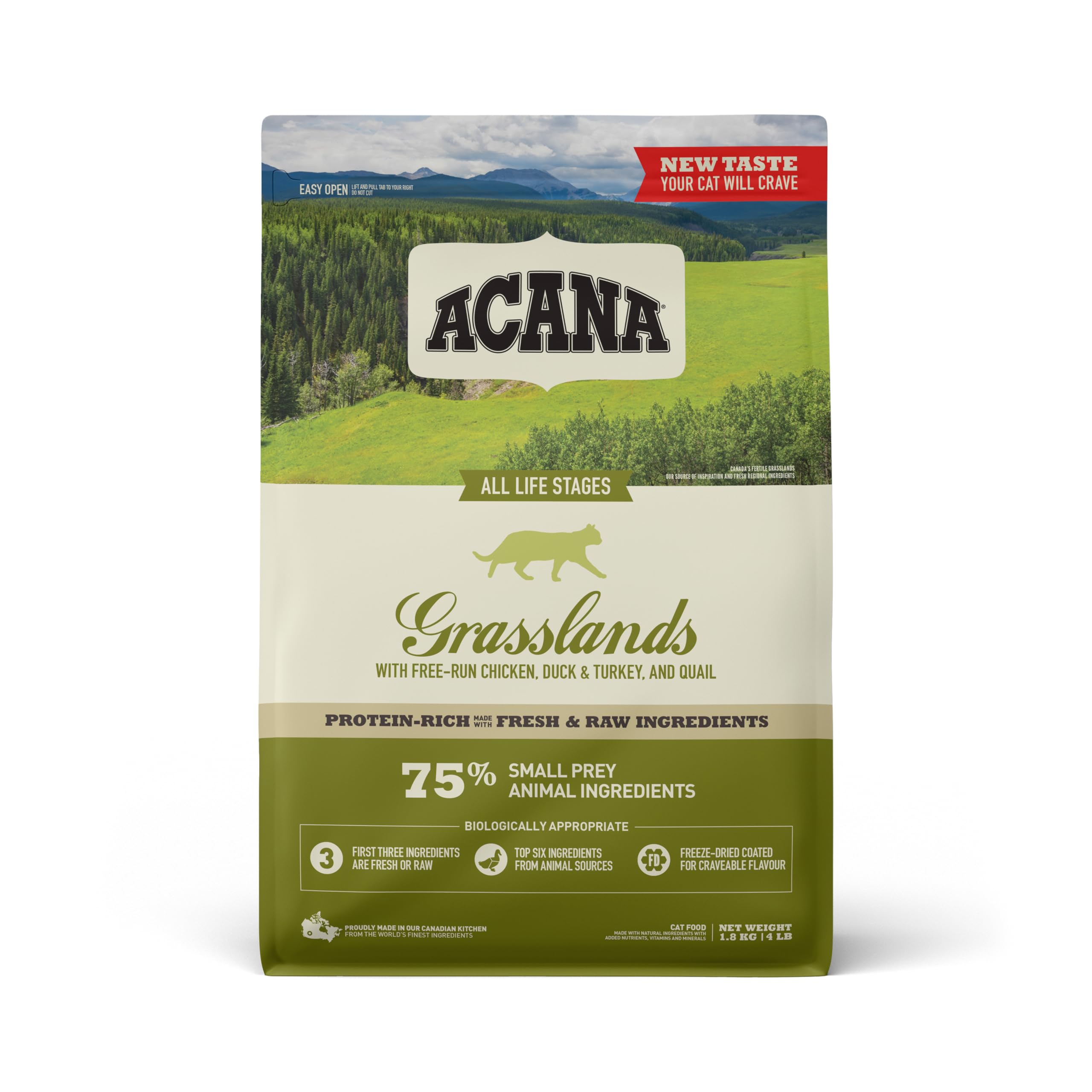 Acana Grasslands - Comida para Gatos, 1800 gr