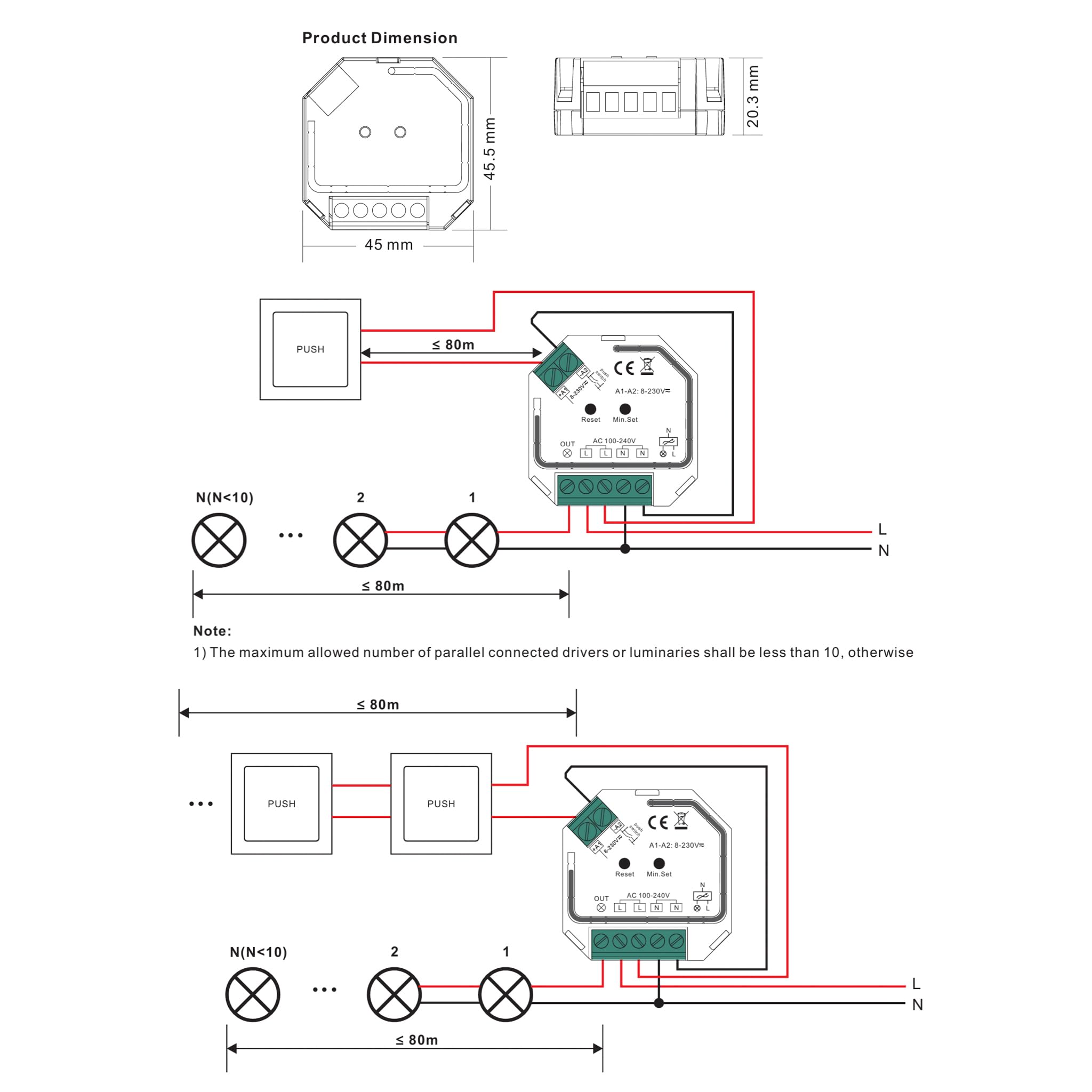 LED Connect Zigbee Variateur de phase/coupure de phase LED : 230 W à 400 W