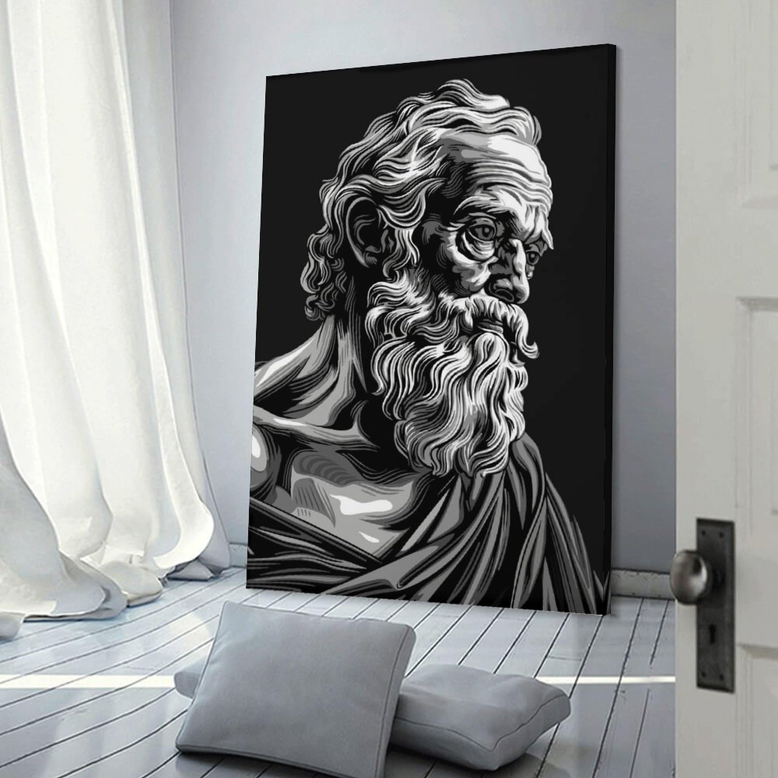 Junmoney Greek Statue Sculpture Art Wall Art Print 16x24inch(40x60cm), for Hallway, Entryway Or Landing, A Neat Decor Update for Hallways, for Everyday Interiors