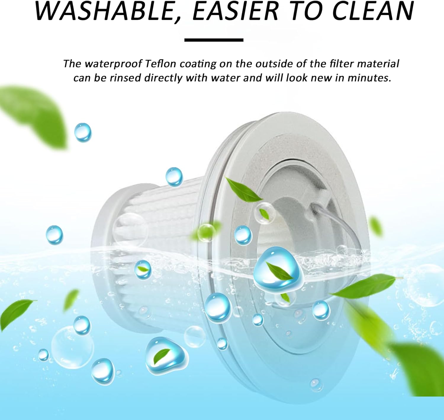 6 pack Washable Hepa with 2 pack Stainless Steel Pre-filter,Hepa Filter Replacement Compatible with Fanttik V8 Series (Fanttik Slim V8 Mate Vacuum) - Image 6