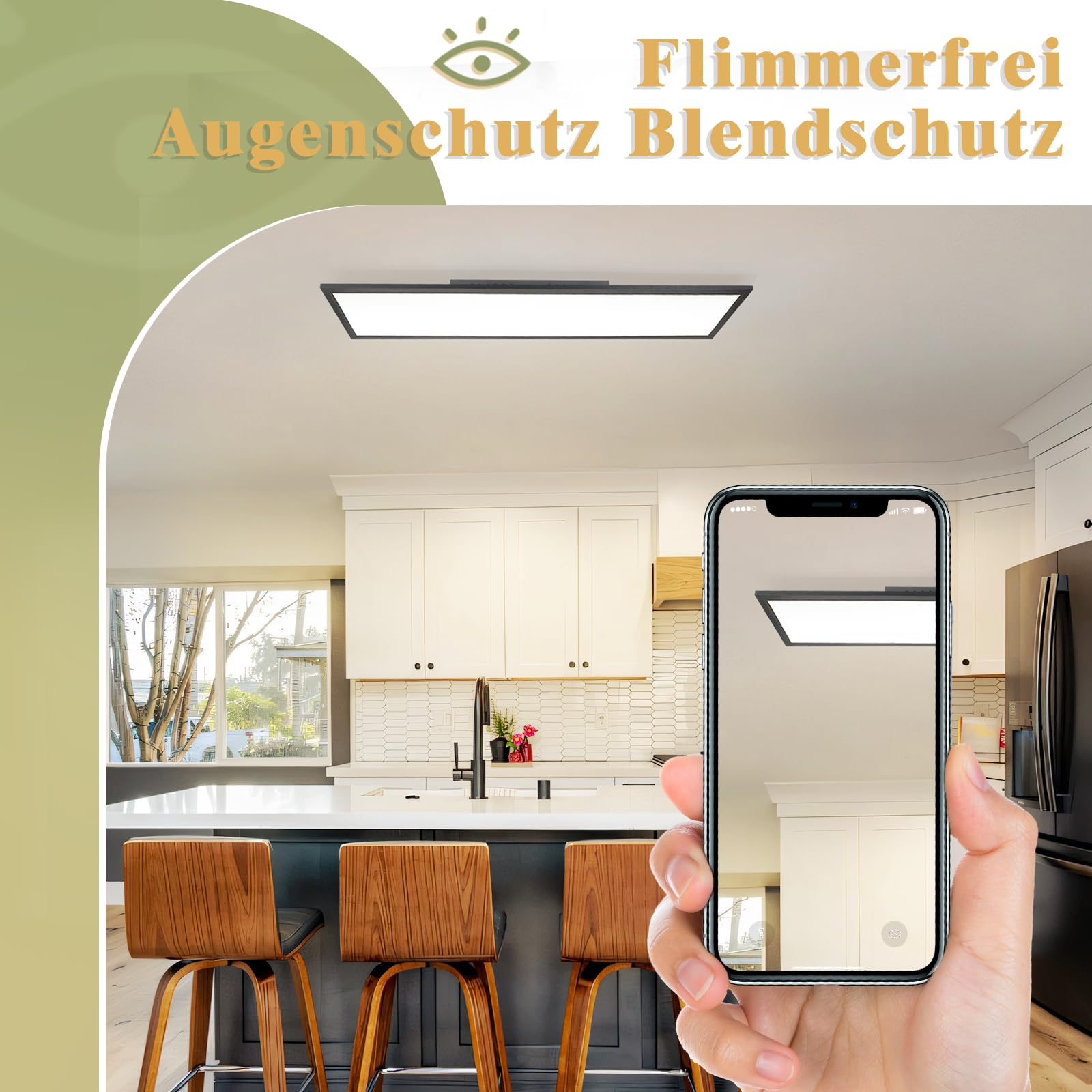 2 Pezzi Plafoniera LED Soffitto 120x30 Cm, 40W Dimmerabile Con Telecomando, Luce Fredda/Calda 2700K-6500K, Per Camera E Soggiorno - 2