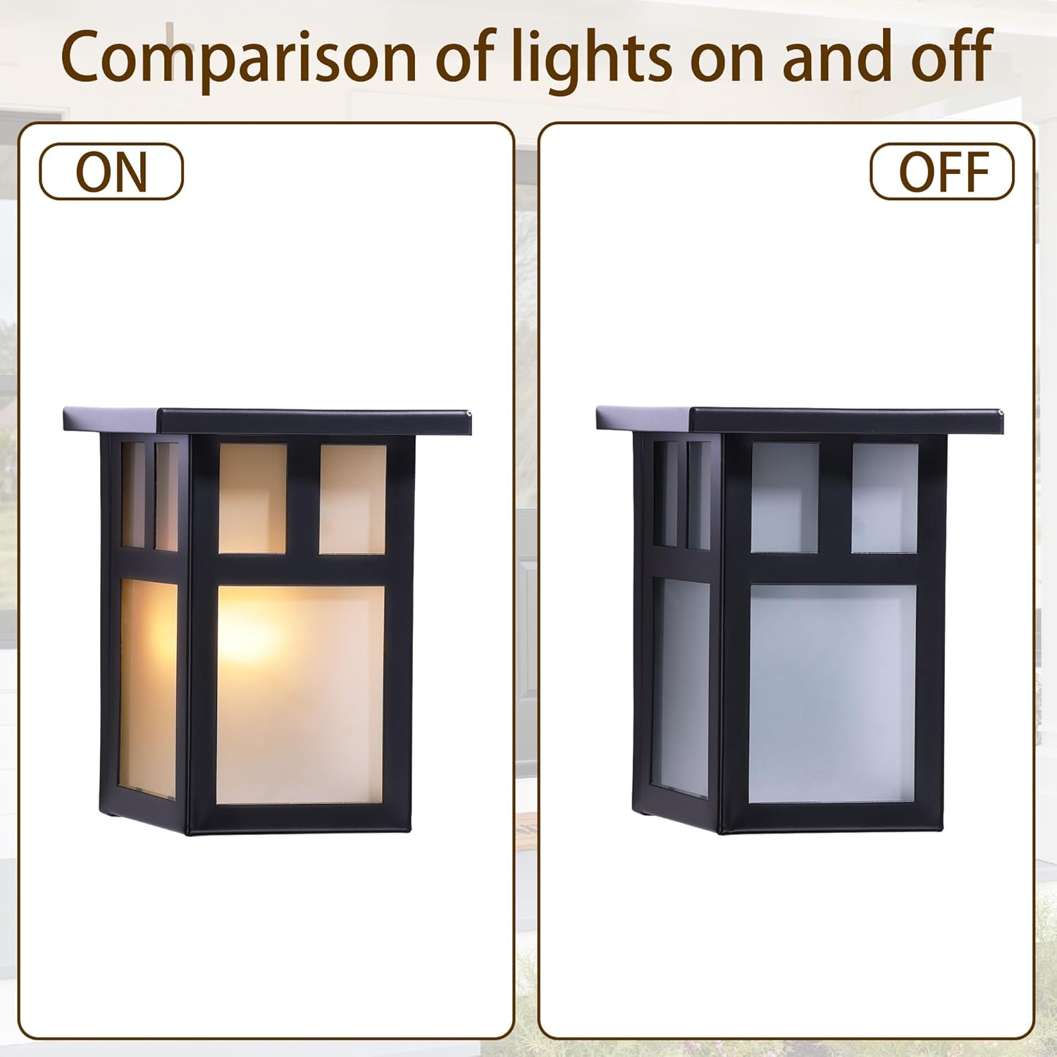 2-Pack Small Outdoor Wall Lights, Rustic Black Metal Sconce with Clear Glass Shade, 7.6”H Compact Exterior Light for Porch, Entryway, Garage - Hardwired, Damp Rated, ETL Certified (Bulb Not Included)