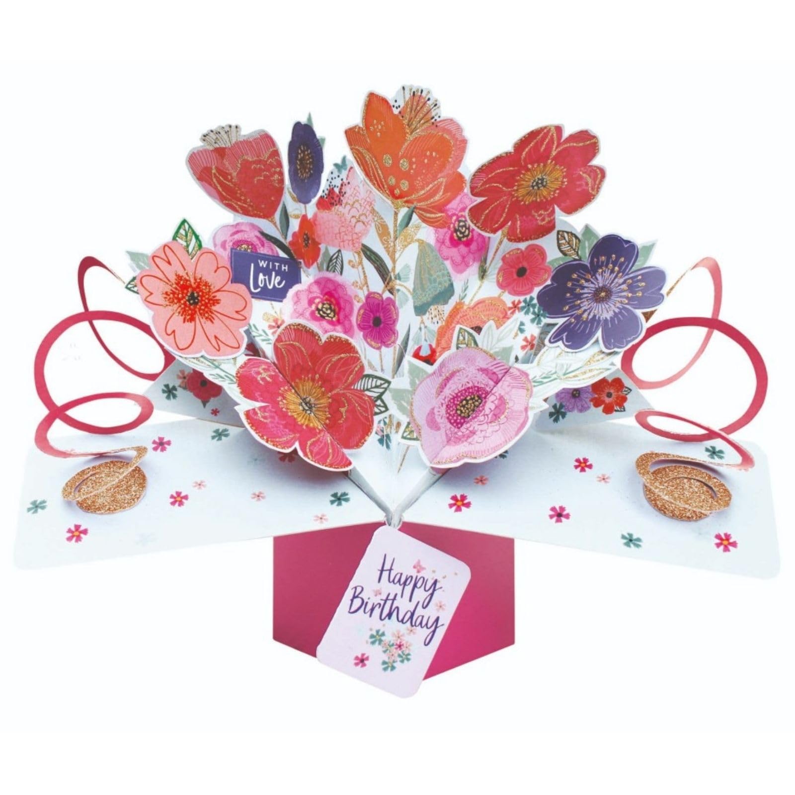 Birthday Flowers Pop-Up Greeting Card Original Second Nature 3D Pop Up Cards