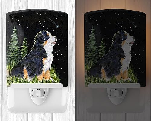 Miniatura 2 de Caroline's Treasures SS8468CNL - Luz nocturna de cerámica para perro de montaña bernés, con certificación UL, ideal para dormitorio, baño,