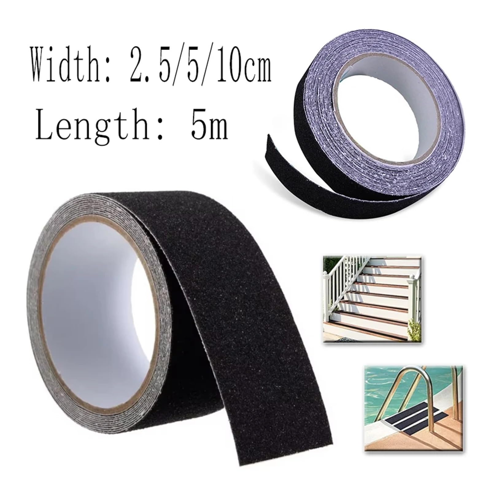 Cinta Antideslizante for Exteriores, Pegatinas Antideslizantes for Personas Mayores, Fuerte Adhesivo, Seguridad, tracción, escaleras, Suelos, escalones(5cm)