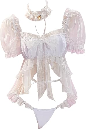 haikyuu Women Kawaii Bikini Anime Swimsuit Cosplay Two-Piece Swimsuit Ruffled Top and Briefs