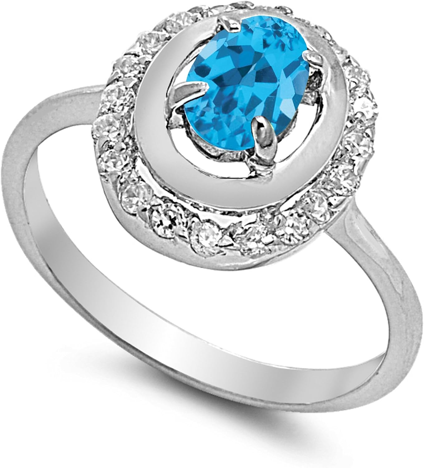 CHOOSE YOUR COLOR Sterling Silver Oval Ring