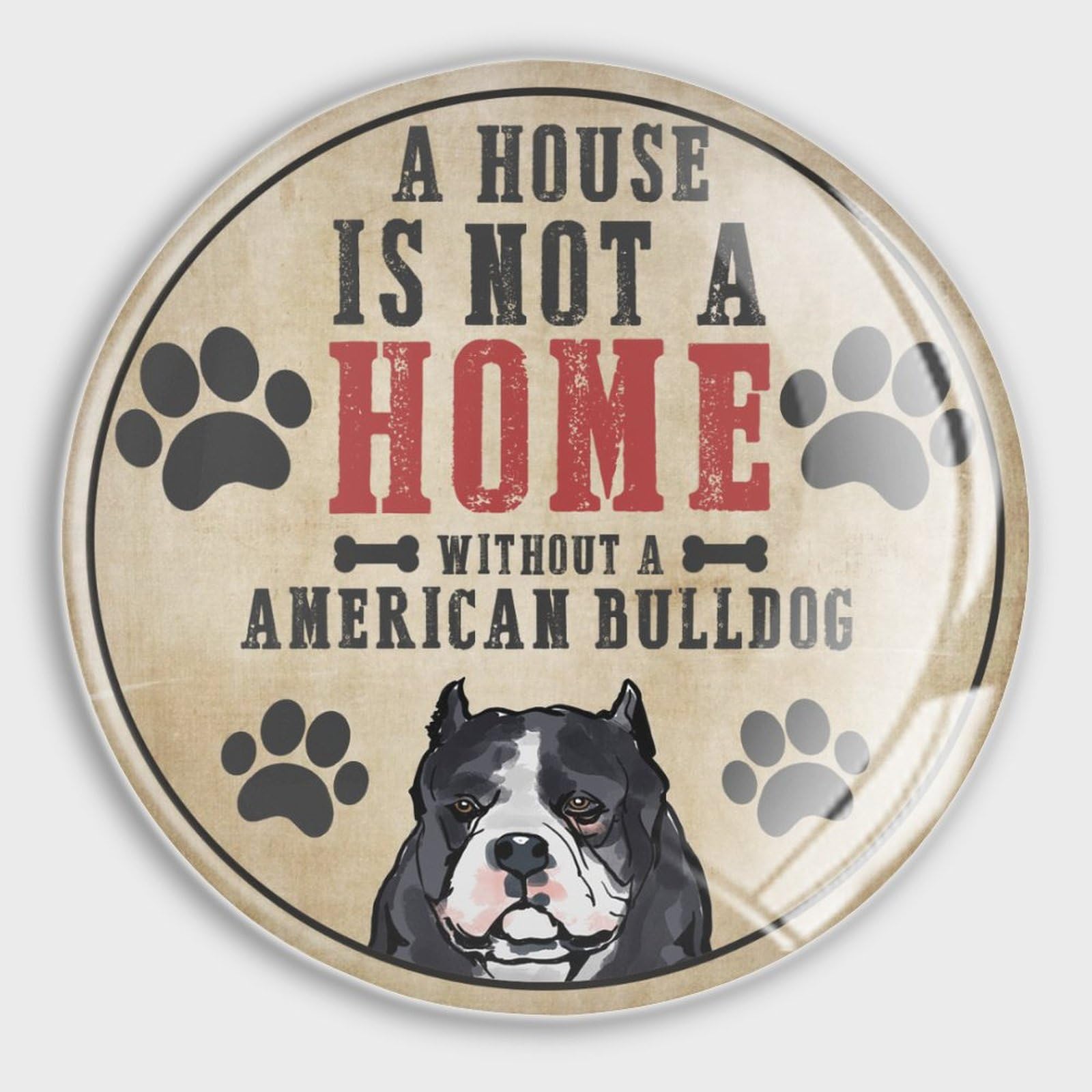 Magnet American Bulldog en verre idée cadeau parfaite amoureux des chiens lot 4