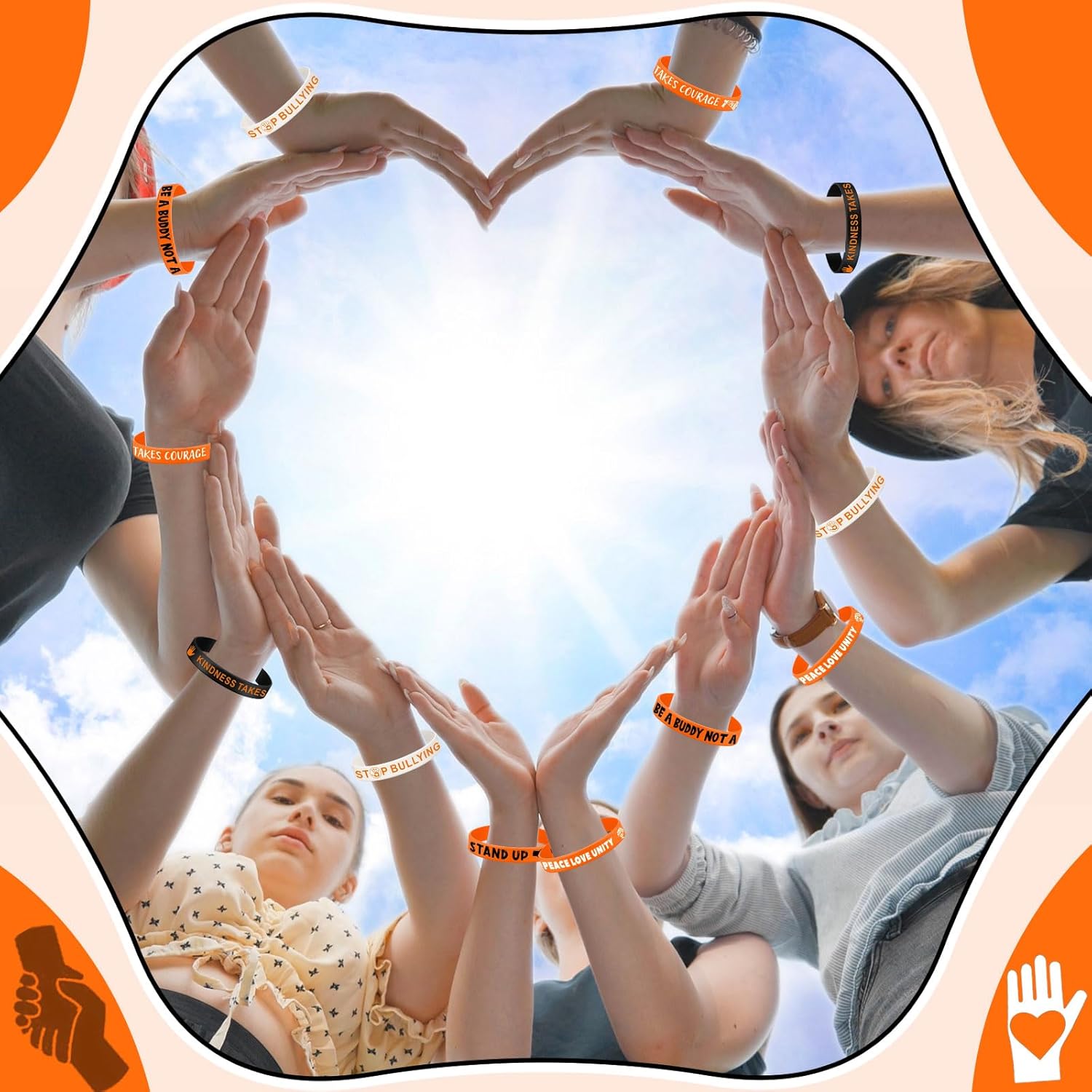 Landical 300 Pcs Anti Bullying Awareness Bracelet Bulk Against Bullying Silicone Bracelet Motivational Silicone Wristbands for Awareness Fundraising