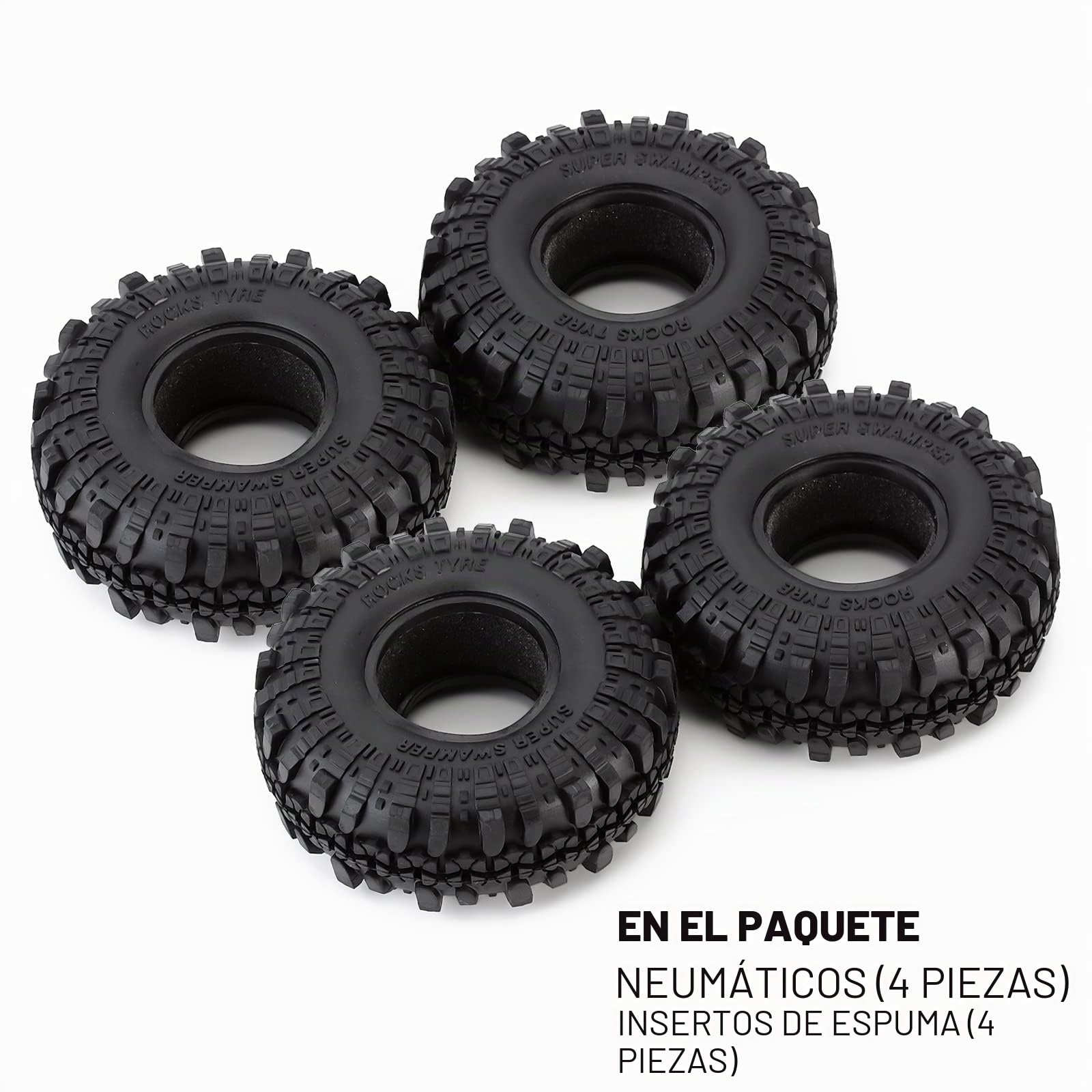 INJORA 4PCS 1,9 Neumáticos para 1:10 RC Rock Crawler Axial SCX10 90046 SCX10 III AXI03007 Tamiya CC01 D90 D110
