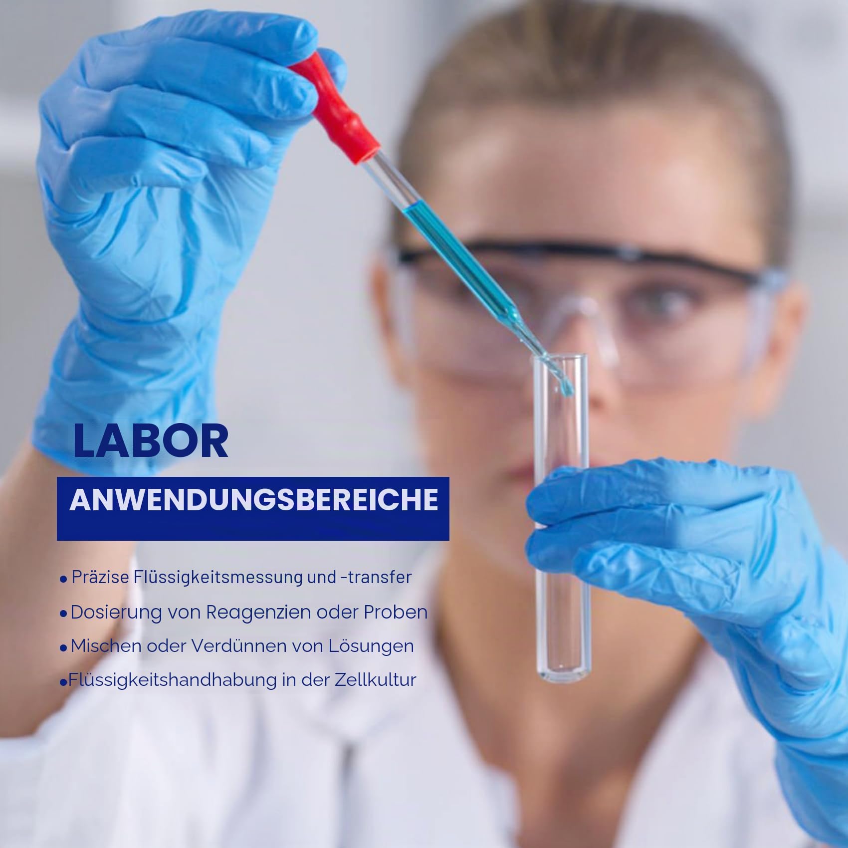 Pasteurpipette Glas Tropfpipetten Pasteur-Glaspipette, Borosilikatglas-Tropfpipetten, ungraduierte Flüssigkeitstransferpipetten für die Laborchemie 7×150mm. 250pcs/pk