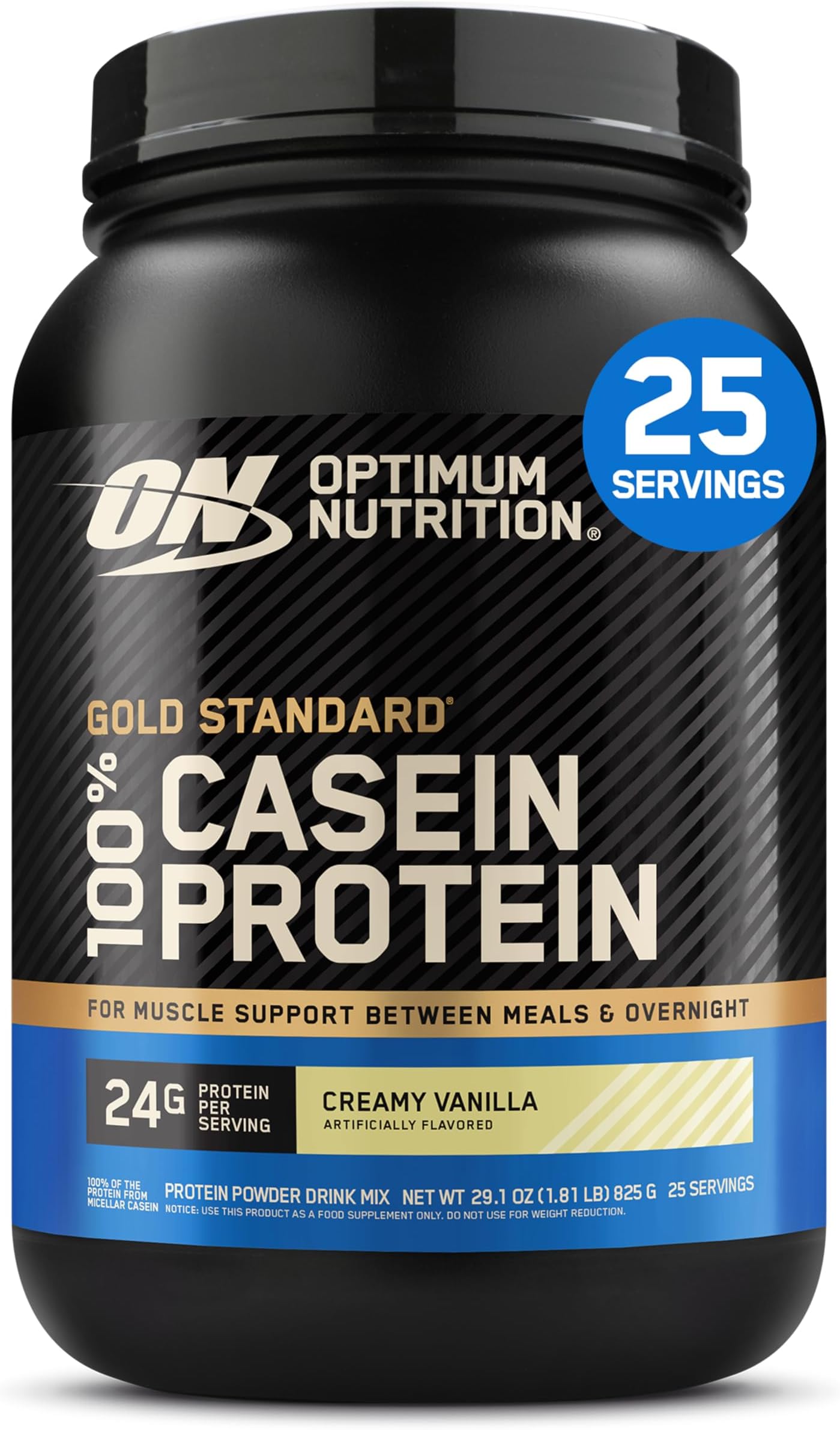 Gold Standard 100% Micellar Casein Protein Powder, Slow Digesting, Helps Keep You Full, Overnight Muscle Recovery, Creamy Vanilla, 1.81 Pound (Packaging May Vary)