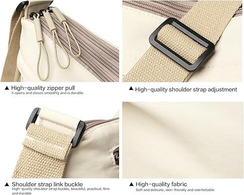 Miniatura 6 de Bolsos cruzados para mujer, bolsa de hombro pequeña de nailon, ligera, casual, simple, adecuada para el trabajo y viajes diarios