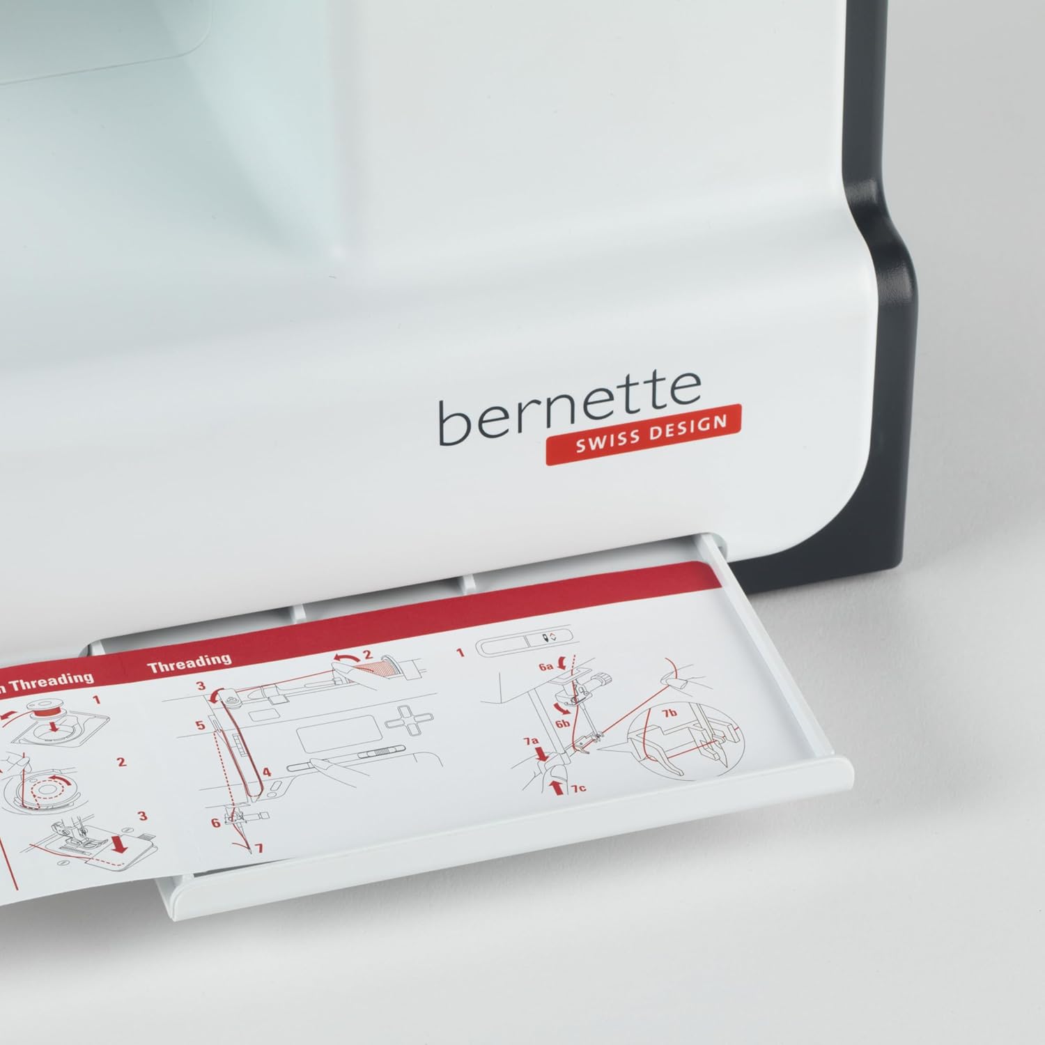 Bernette B33 threading diagram pull-out tray