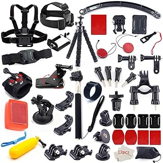 MOUNTDOG 55-in-1 Action Camera Accessories Kit for GoPro Hero 11 10 9 8 7 6 5 4 3 Hero Session 5 Black Accessory Bundle Set for Apexcam AKASO Dragon Touch Campark Apeman Yi VanTop