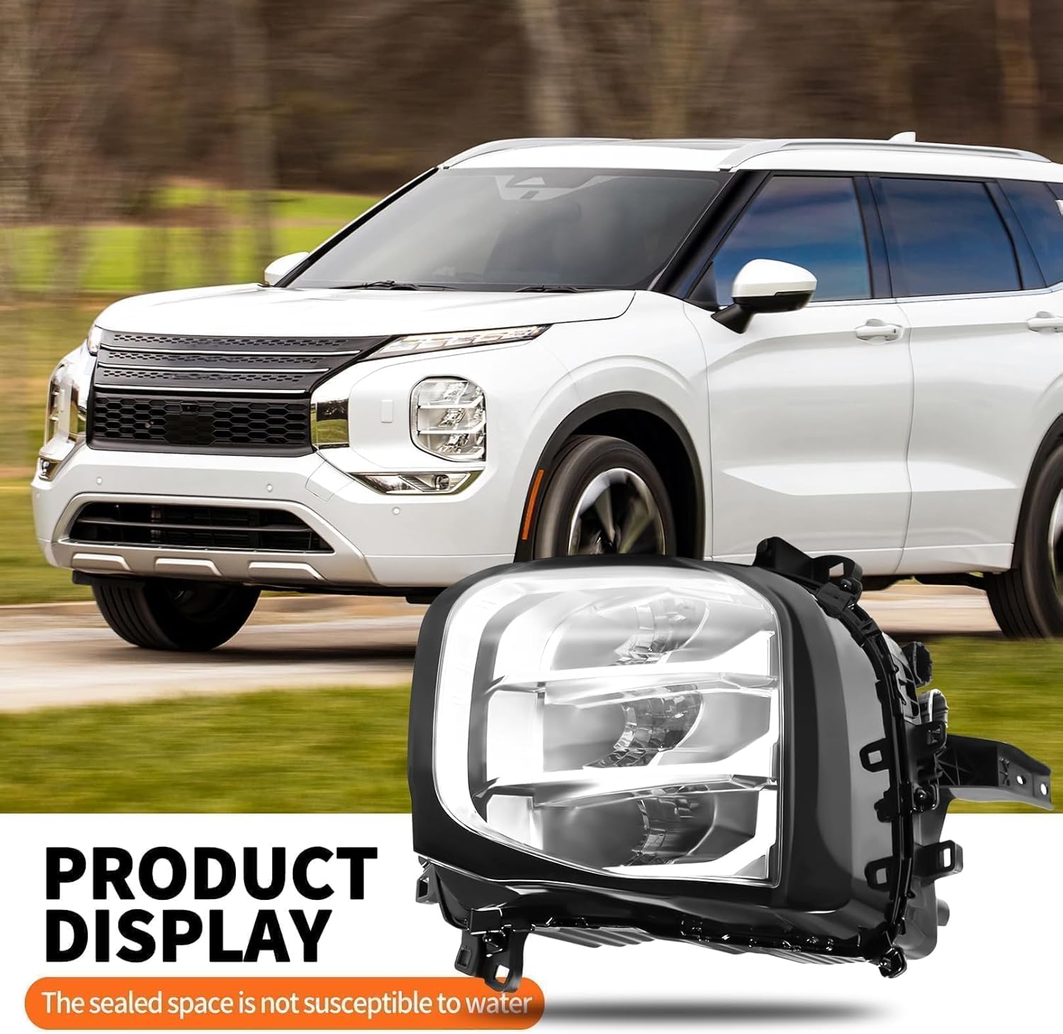 Left Headlight Assembly Compatible with Outlander 2022-2024 Headlamp Driver Side 8301D811