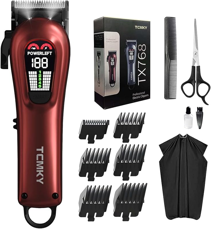 Hair Clippers for Men Barber Clippers Rechargeable Hair Trimmer Kit | Professional Clippers for Men Cordless&Corded for Hair Cutting & Grooming for Household