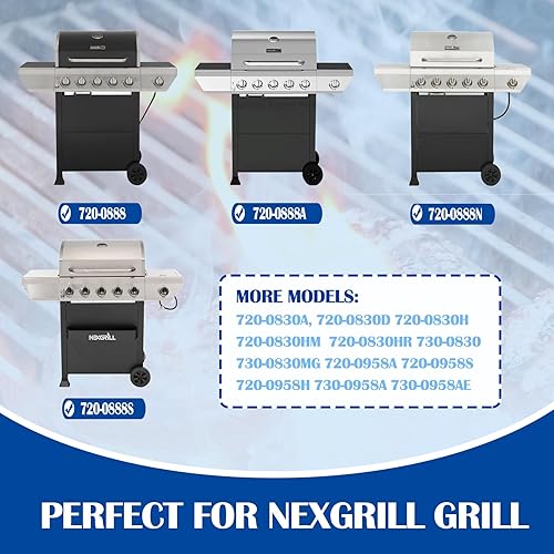Miniatura 2 de SafBbcue Kit de piezas de parrilla para Nexgrill 720-0888N 720-0888 720-0888A 5 piezas de repuesto para quemadores, Nexgrill 720-0830H 720-0958A, 4
