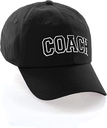 Sports Team Coach Baseball Hat Layered Arch Letters Unstructured Low Profile Cap