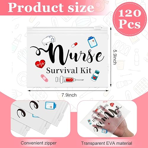 Miniatura 3 de Kacctyen 120 bolsas para enfermera, kit de supervivencia para enfermeras, bolsa de cosméticos, bolsas de maquillaje de EVA para enfermera, bolsa