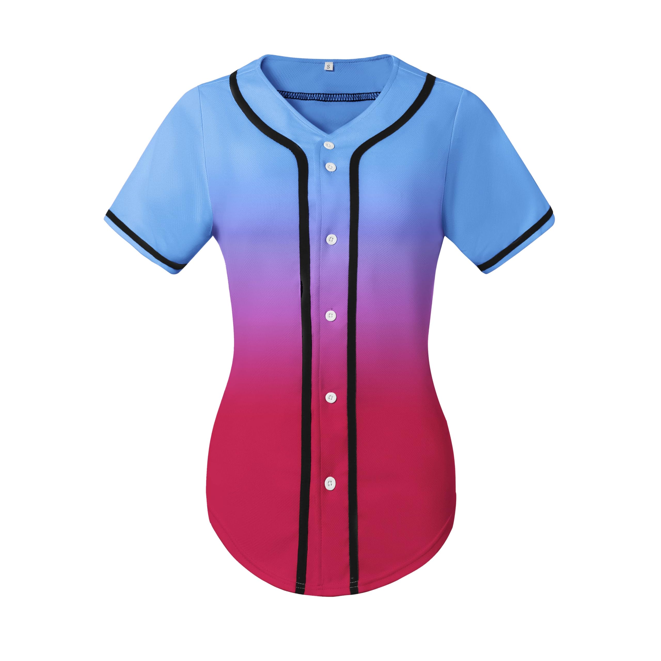 Yuji Itadori Women Baseball Jersey Softball Shirt Button Down Short Sleeve T-Shirts V-Neck Tops Hip Hop Sports Clothes